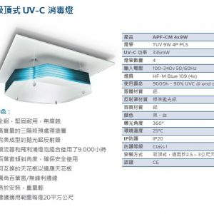 吸頂式 UV-C 消毒燈